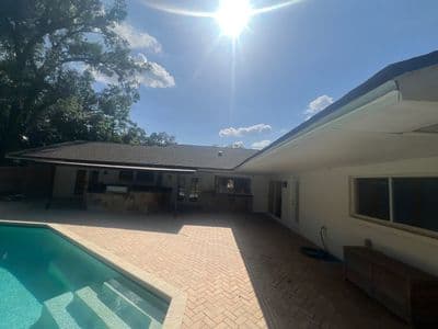 Seamless aluminum gutter install in Temple Terrace, FL — May 2026