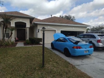Seamless aluminum gutter install in New Tampa, FL — Feb 2026